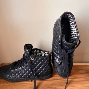 Geox Black and White Patterned High-Tops